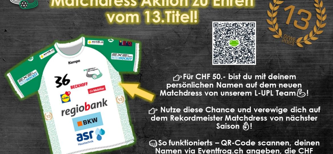 SVWE Matchdress Aktion Nr.13 mit QR-Code